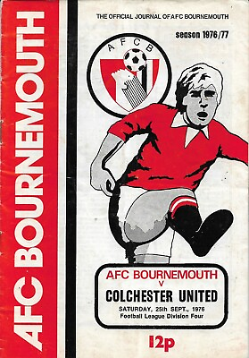 #ad Football Programme Bournemouth v Colchester United Div 4 25 9 1976 GBP 1.00