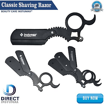 #ad Finger Insert Handle Barber Shaving Razor Edge Cut Throat Beard Shavette X1 $10.59