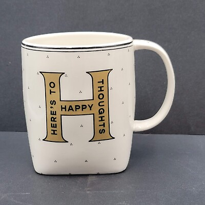 #ad Anthropologie Coffee Mug Cup Heres to Happy Thoughts $24.00