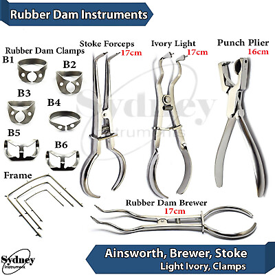 #ad Professional Rubber Dam Instruments Brinker Clamps Punch Forceps Endodontics Lab AU $25.17