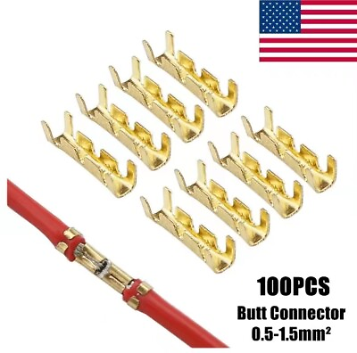 #ad 100pcs Car Brass Copper 0.5 1.5mm² Crimp Electrical Wire Connectors Terminals $8.99