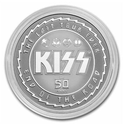 #ad 2023 Niue $2 1 oz .999 Fine Silver KISS 50th Anniversary BU Coin in Capsule $40.88