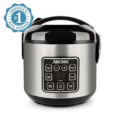 #ad Aroma 8 Cup Digital Cool Touch Rice Cooker and Food Steamer Stainless Nonstick $29.98
