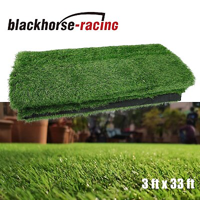 3 ft x 33 ft artificial grass realistic fake grass deluxe synthetic turf thick $94.41