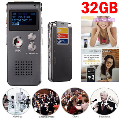 #ad 32G Grey Paranormal Ghost Hunting Equipment Digital EVP Voice Activated Recorder $22.99