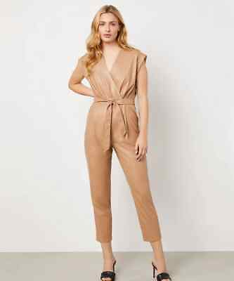#ad Leather Trendy Classic Real Designer One Piece Lambskin Women#x27;s Dress Jumpsuit $176.00