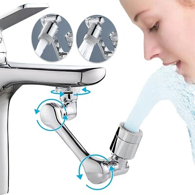 Multifunctional Faucet Extension Rotatable Water Aerator 1080 Degree Robotic Arm $6.99