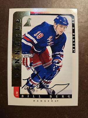 #ad 1996 97 Pinnacle Be A Player Autographs #84 Bill Berg NY Rangers 🔥 $3.99