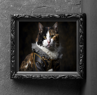 #ad Victorian Calico Cat Art Print Wall Hanging Animal Picture Photo Poster Animal $7.99