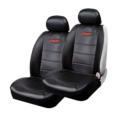 #ad New GMC Elite Synthetic Leather Car Truck Suv 2 Front Sideless Seat Covers Set $59.99