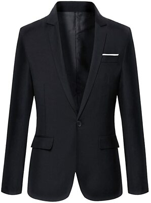 Mens Slim Fit Casual One Button Blazer Jacket $88.12
