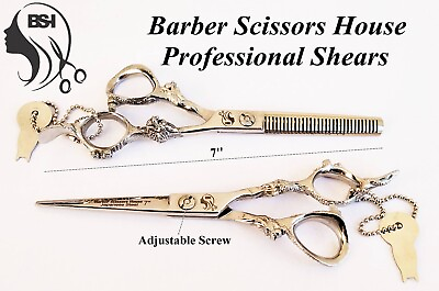 #ad Dragon Handle Barber amp; Thinning Scissors Hair Cutting Shears Polish Razor Edges $69.99