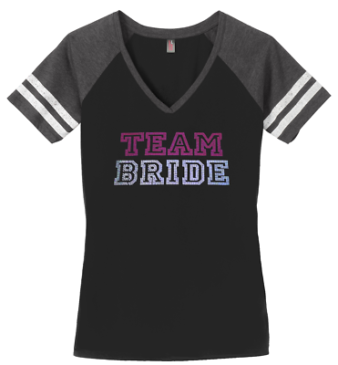 #ad Women#x27;s Bridal Bachelorette Party Team Bride T Shirt Ladies Shirt S 4XL V Neck $31.49