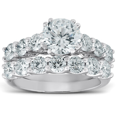 #ad 3 Ct Diamond Engagement Wedding Ring Set 1ct Center 14k White Gold Enhanced $2711.38