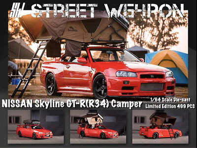 Street Weapon 1:64 Nissan Skyline GT R R34 Model Car Camper Version Metal Red $35.88
