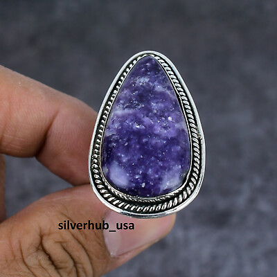 #ad Lepidolite Gemstone 925 Sterling Silver Jewelry Handmade Ring Size 8#x27;#x27; SA 198 $15.49