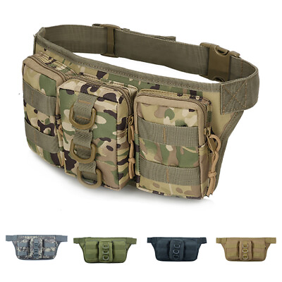 #ad Tactical Waist Pack Pouch Military Utility Fanny Bag EDC MOLLE Sling Bag for Men $8.99