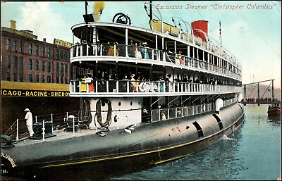 C1910s SS Christopher Columbus Ship. Excursion Steamer. Foundry. Mrs. Swan. $3.15