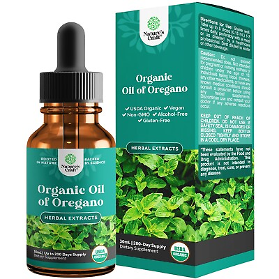 #ad Oregano Oil Organic Liquid Drops for Adults and Kids Super Concentrated USDA $17.55