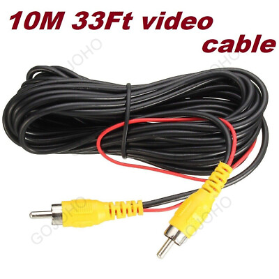 Reverse Rear View Backup Parking Camera Video Extension Cable Wire Cord 33Ft RCA $7.79