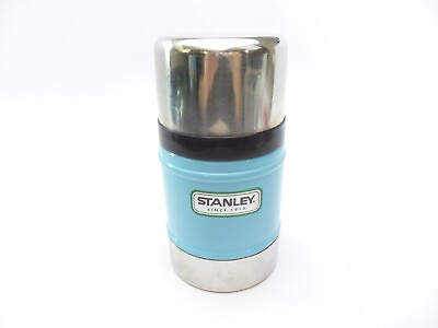 #ad Stanley Thermos Vacuum Bottle 17oz .5L Blue Stainless Soup Coffee $29.95