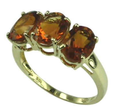 #ad Medira Citrine Gemstone Cocktail Ring Size 7 10k Yellow Gold Jewelry For Women $264.35