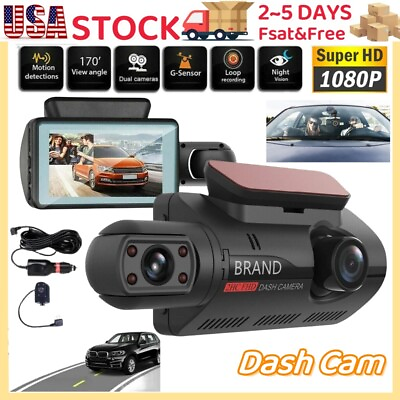 #ad HD 1080P Car Dual Lens Dash Cam Front Rear Inside Video Recorder Camera G sensor $19.59