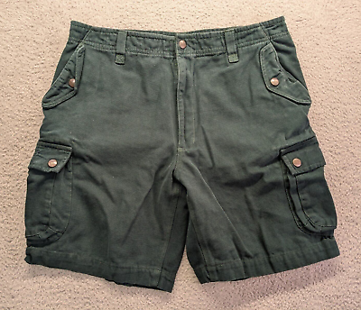 Elkmont Outfitters Green Canvas Utility Cargo Shorts Size 38 $9.99