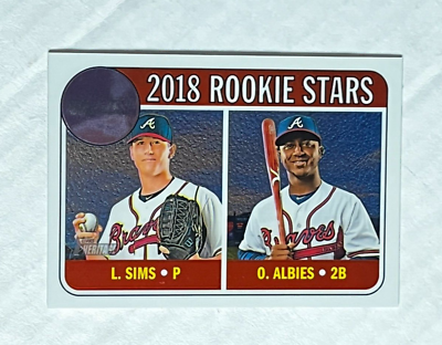 #ad OZZIE ALBIES 2018 Topps Heritage Stars w Lucas Sims CHROME SP RC 999 #THC 331 $9.99