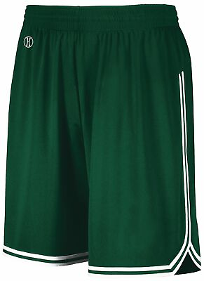 #ad Holloway Youth Dry Excel 100% Polyester Knit Retro Basketball Shorts 224277 S XL $33.08