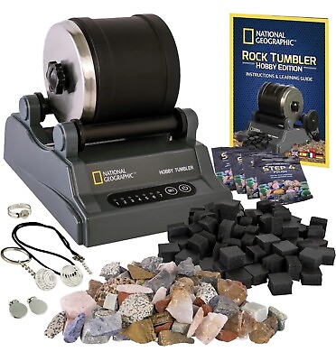 #ad NATIONAL GEOGRAPHIC Rock Tumbler Kit – Hobby Edition Includes Rough Gemstones $32.00