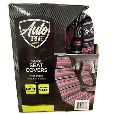 Auto Drive NIB 2 Pack Seat Covers Pink Tribal Aztec Fits Most Bucket Seat New $29.27
