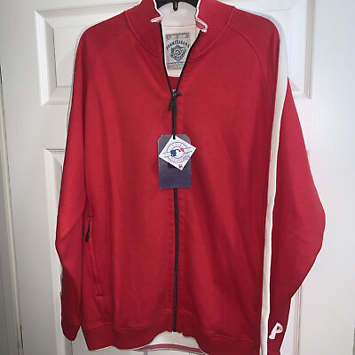 #ad Tommy Bahama Men#x27;s T21788 Phillies Full Zip Sweater Paramour Red XL. $129.98