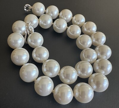 #ad Natural Cultured White Pearls 15mm Necklace 18 inches NEW OLD STOCK $1749.99