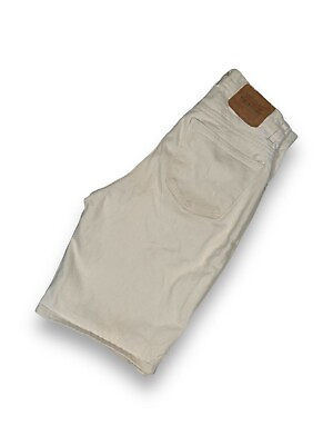 #ad Vintage Bullseye Classic Jeans Wear Off White Cream Denim Shorts Size 31W $40.00