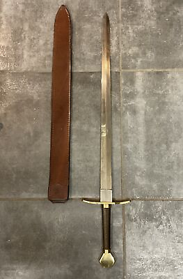 #ad Viking Medieval Arming Sword 440 Stainless Steel Partial Tang Sword W Sheath $162.50