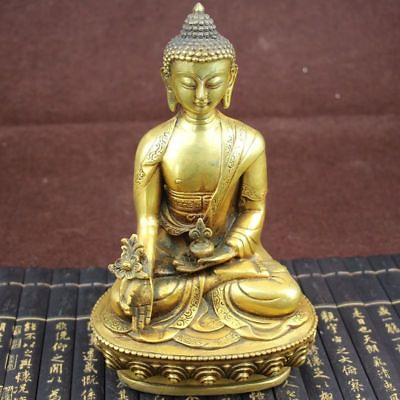 #ad Large Tibet Tibetan brass Medicine Buddha Statue $59.38