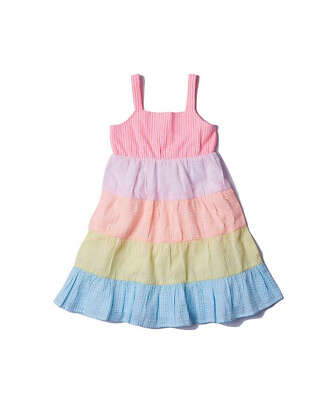 Girls Seersucker Dress Color Blocked Multicolor Medium EPIC THREADS $46 NWT $5.99