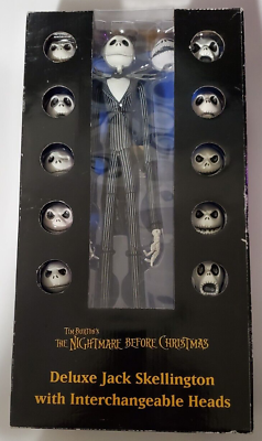 #ad Vtg Nightmare Before Christmas 14quot; Deluxe Jack Skellington Interchangeable Face $72.00