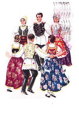 #ad Yougoslavie Danses Populaires De Voivodina Vladimir Kirin Posted Chrome Postcard $4.00