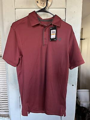 #ad NWT Under Armour Golf Loose Fit Athletic Polo Shirt Mens Maroon Small $19.99