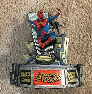 #ad Marvel Amazing Spider Man Hand Painted Statue Franklin Mint Limited Ed Sculpture $45.00