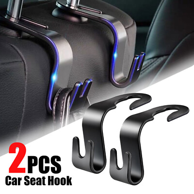 #ad 2PCS Car Interior Seat Back Hook Hanger Holder Bag Clothes Storage Accessories $6.99