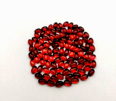 Natural Pyrope Garnet Oval Cabochon Flawless Loose Gemstones 10 Pieces 4*6 MM $9.71