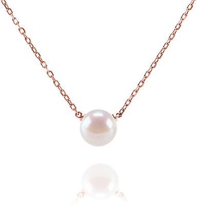 #ad Handpicked AAA Freshwater Cultured Single Pearl Necklace Pendant Gold Necklac $23.06