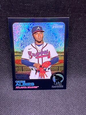#ad 2022 Topps Heritage Ozzie Albies Black Chrome Refractor 73 SP Braves #378  $45.00