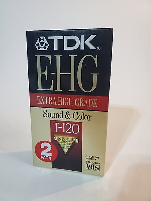 #ad New in Factory Sealed Double Pack TDK Extra High Grade T 120 Blank VHS Tapes $9.77