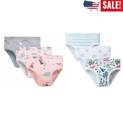 #ad Girls Panties 6Pairs Kids Briefs Cotton Breathable Pants Underwear For 2 7Y $12.85