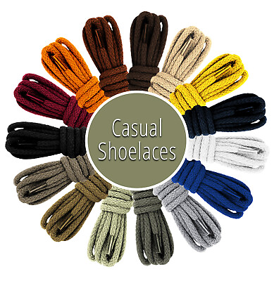 #ad Round Solid CASUAL 1 8quot; SHOELACES Laces Strings for Shoes Boots Sports Sneakers $6.99