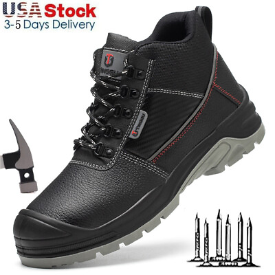 #ad Men#x27;s Safety Boots Steel Toe Shoes Work Boots Indestructible Waterproof Shoes $28.99